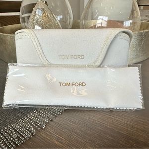Tom Ford Semi Hard Sunglass Case Ivory with leather trim